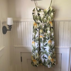 H&M Linen blend lemon tree print sundress S